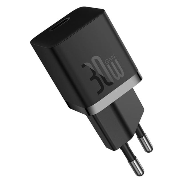 Baseus Φορτιστής Χωρίς Καλώδιο με Θύρα USB-C 30W Μαύρος ( GaN5)