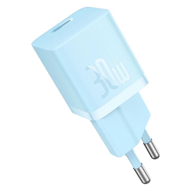 Baseus Φορτιστής Χωρίς Καλώδιο με Θύρα USB-C 30W Power Delivery / Quick Charge 5.0 Μπλε (GaN5 1C)