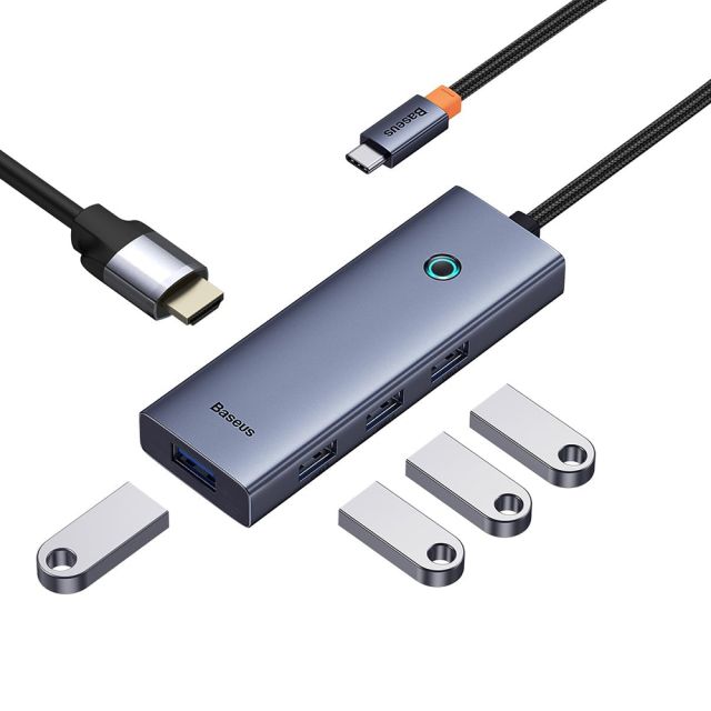 Baseus UltraJoy USB-C Docking Station με HDMI 4K Γκρι