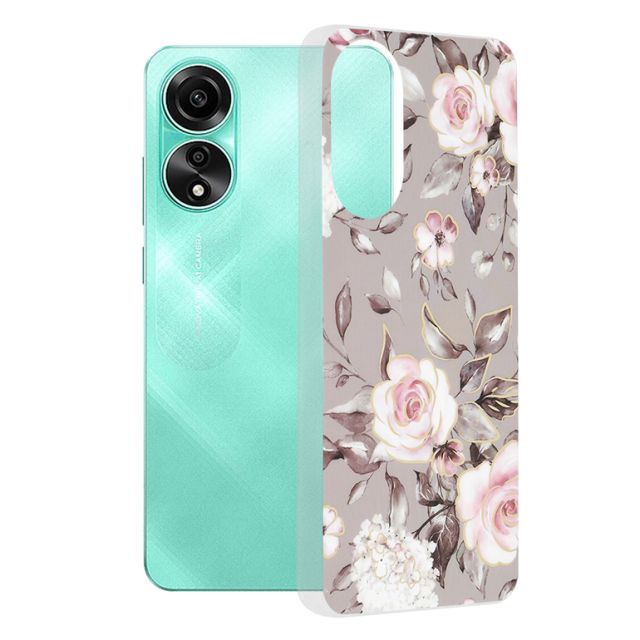 Techsuit Marble Back Cover Γκρι (Oppo A78 4G - Bloom of Ruth Gray)