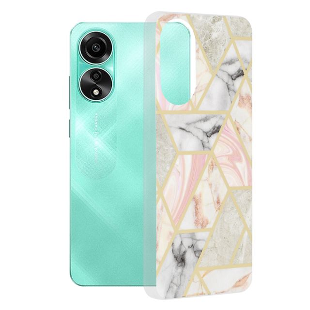 Techsuit Marble Back Cover Ροζ (Oppo A78 4G - Oppo)