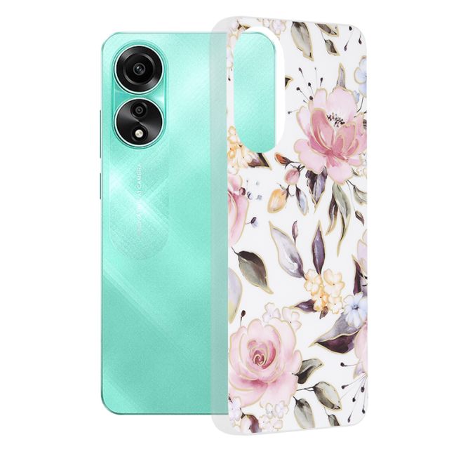 Techsuit Marble Back Cover Λευκό (Oppo A78 4G - Chloe White)
