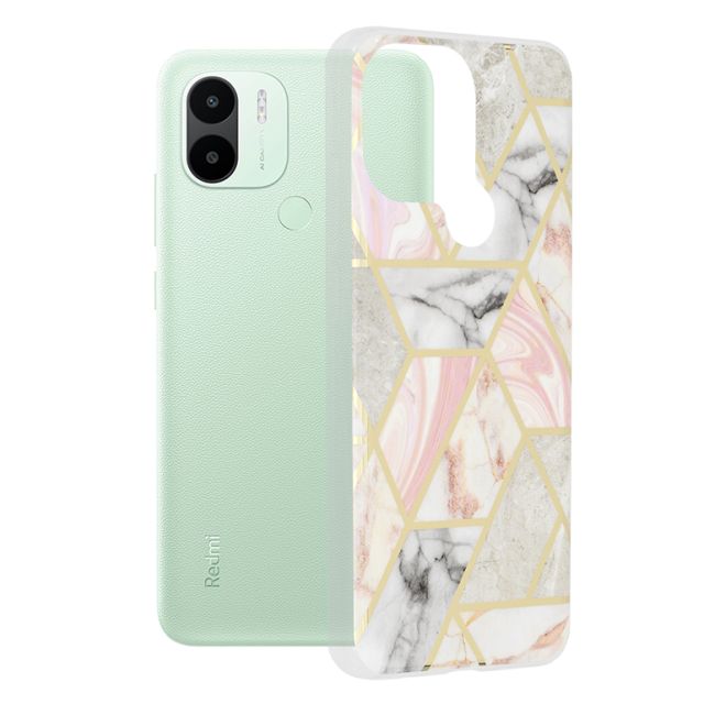 Techsuit Marble Back Cover Ροζ (Redmi A1+ / A2+)