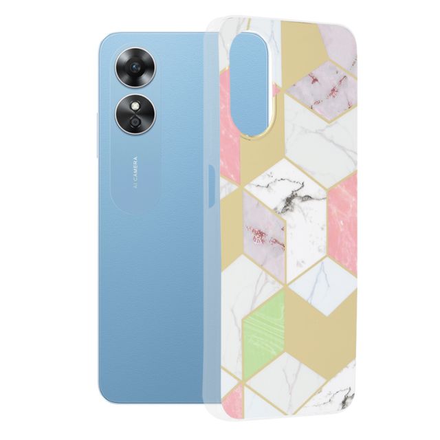 Techsuit Marble Back Cover Μωβ (Oppo A17)
