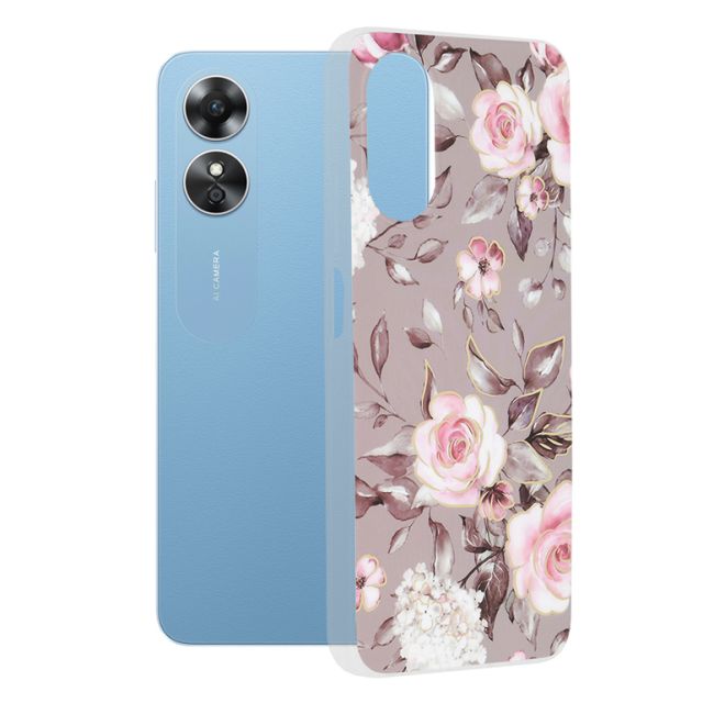 Techsuit Marble Back Cover Γκρι (Oppo A17)
