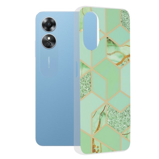 Techsuit Marble Back Cover Πράσινο (Oppo A17)