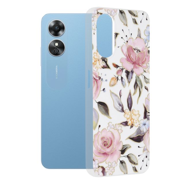 Techsuit Marble Back Cover Λευκό (Oppo A17)