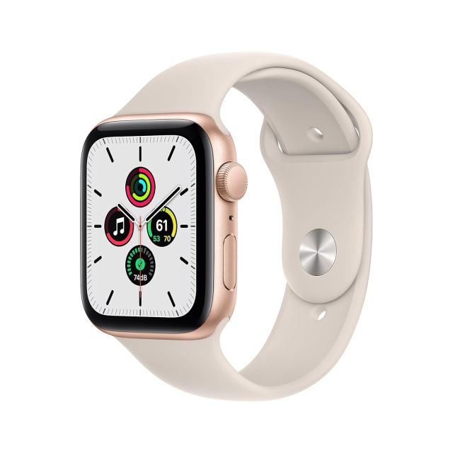 Apple Watch SE (2022) 44mm GPS Aluminum Case | Gold | Beige Sport Band | Refurbished Grade A