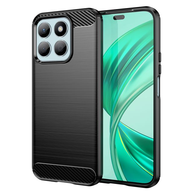 Techsuit Carbon Back Cover Σιλικόνης Μαύρο (Honor X8b)
