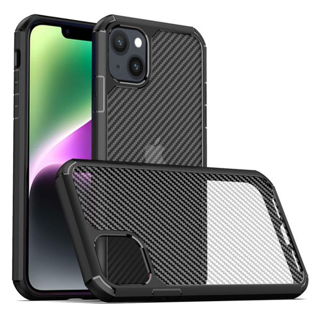 Techsuit Carbon Fuse Back Cover Σιλικόνης Μαύρο (iPhone 14)
