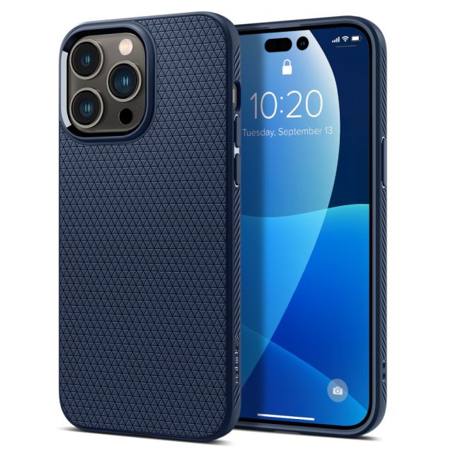 Spigen Liquid Air Back Cover Σιλικόνης Navy Μπλε (iPhone 14 Pro Max)