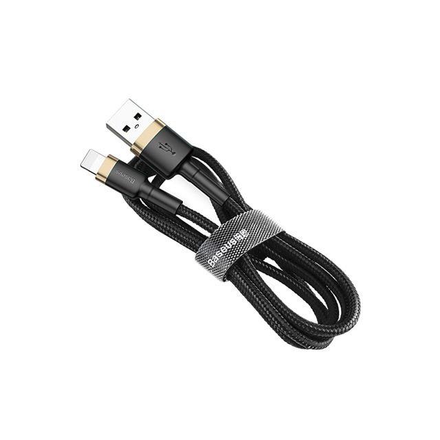 Baseus Καλώδιο Cafule Braided USB to Lightning  Μαύρο-Χρυσό 1m