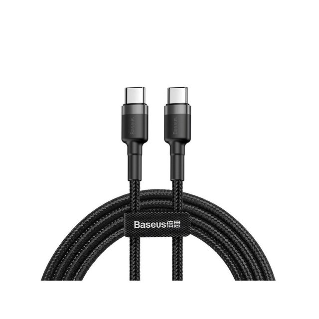 Baseus Cafule Braided USB 2.0 Cable USB-C male - USB-A male Μαύρο 1m (CATKLF-BG1)