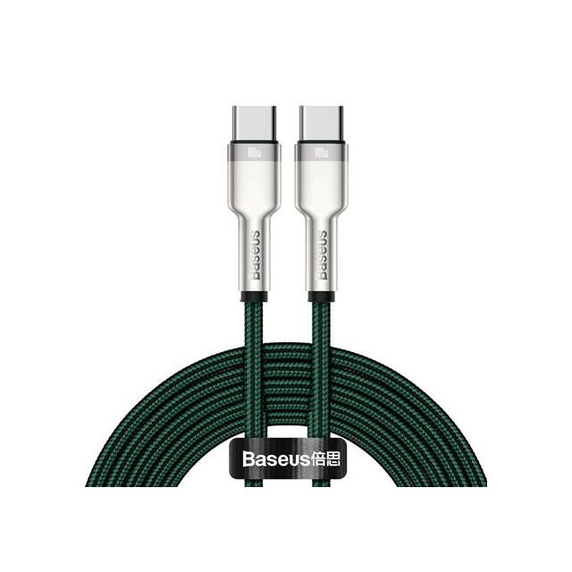 Baseus Cafule Metal Braided USB 2.0 Cable USB-C male - USB-C male Πράσινο 2m (CATJK-D06)