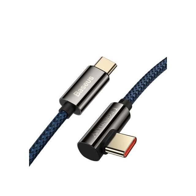 Baseus Legend Series Angle (90°) / Braided USB 2.0 Cable USB-C male - USB-C male Μπλε 2m (CACS000703)