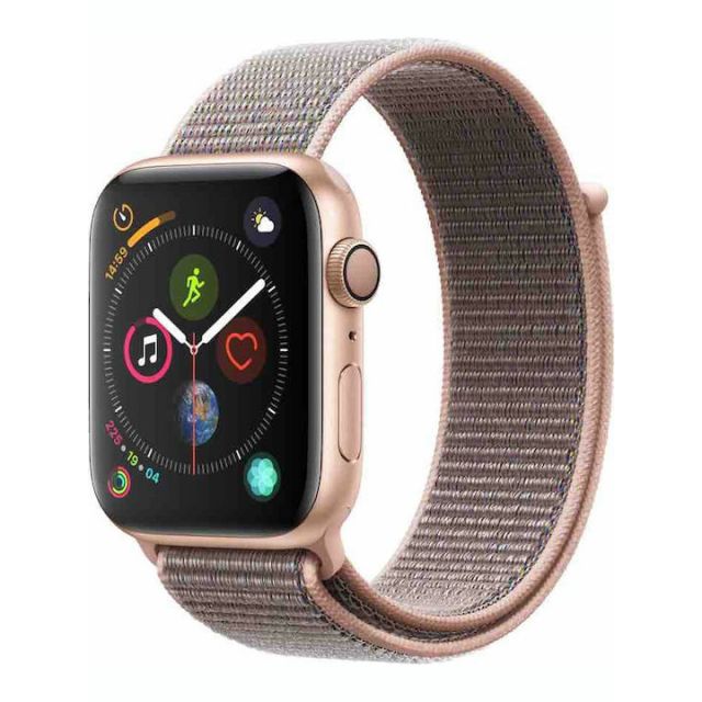 Apple Watch Series 4 Aluminium 44mm Αδιάβροχο με Παλμογράφο (Gold Pink Loop)