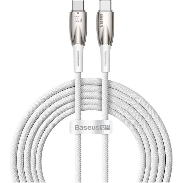 Baseus Glimmer USB 2.0 Cable USB-C male - USB-C 100W Λευκό 2m