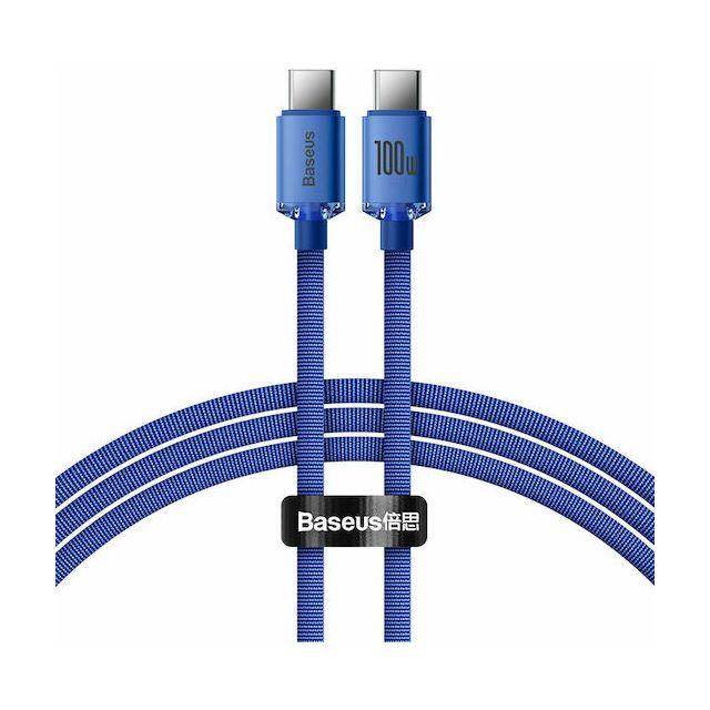 Baseus Crystal Shine Braided USB 2.0 Cable USB-C male - USB-C 100W Μπλε 1.2m
