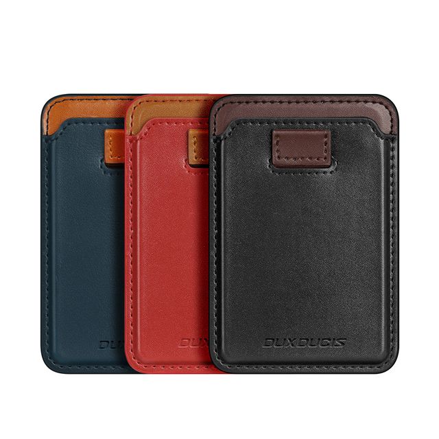 Dux Ducis Leather RFID Blocker MagSafe Θήκη Καρτών σε Μαύρο χρώμα