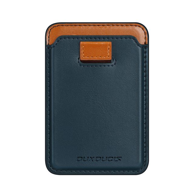 Dux Ducis Leather RFID Blocker MagSafe Θήκη Καρτών σε ΜΠΛΕ χρώμα