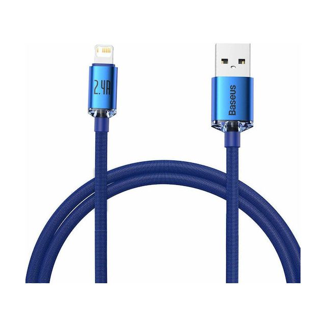 Baseus Crystal Shine Braided USB to Lightning Cable Μπλε 1.2m (CAJY000003)