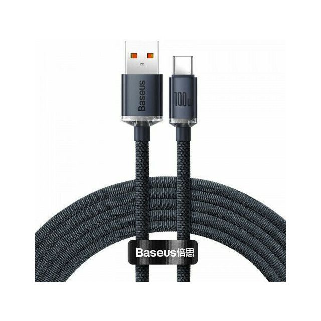 Baseus Crystal Shine Braided USB 2.0 Cable USB-C male - USB-A 100W Μαύρο 2m (CAJY000501)