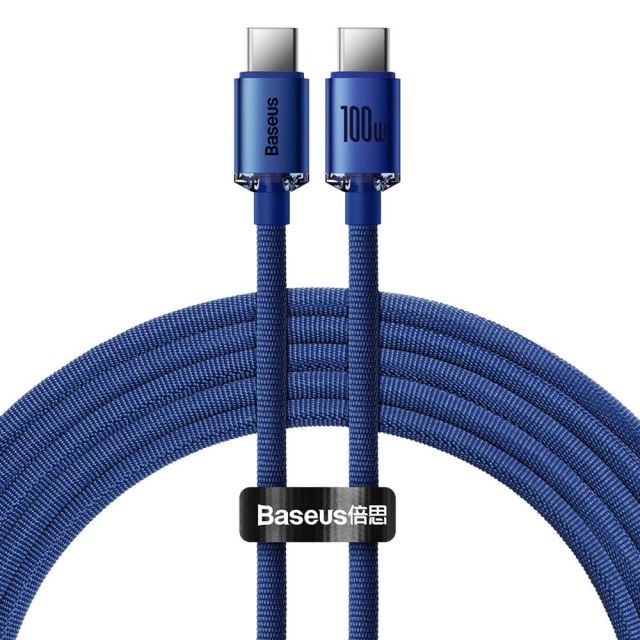 Baseus Crystal Shine Braided USB 2.0 Cable USB-C male - USB-C 100W Μπλε 2m (CAJY000703)