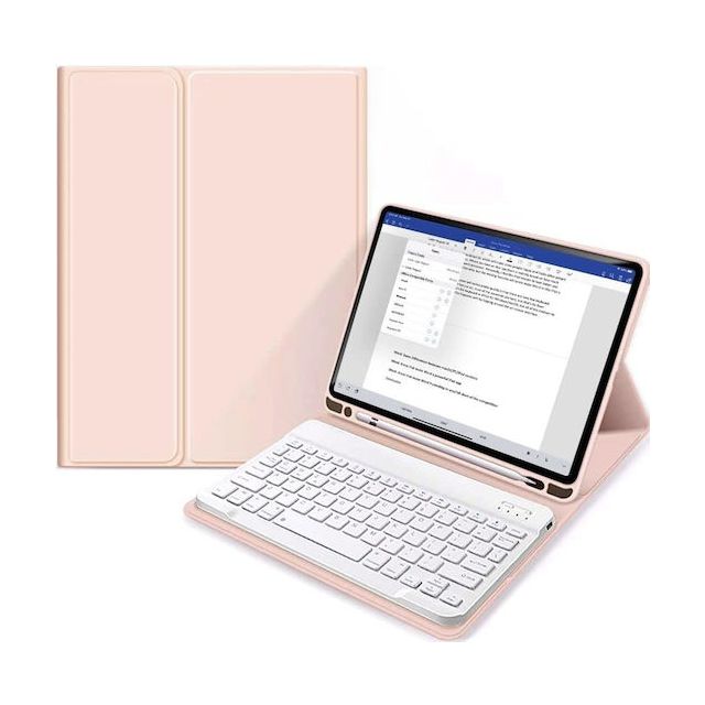 Tech-Protect SC PEN Flip Cover με Πληκτρολόγιο στα Αγγλικά US Ροζ (iPad 2022 10.9'' / iPad 2025 11")