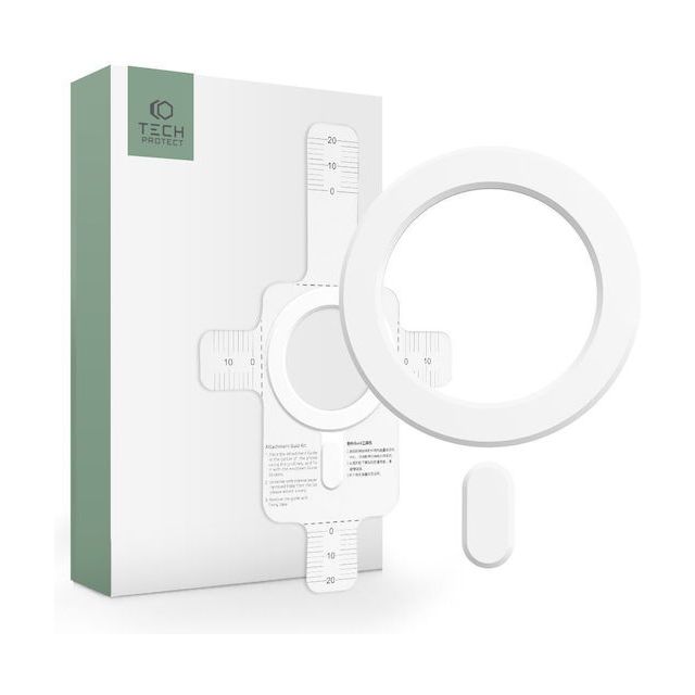 Tech-Protect MagSafe Ring Magmat με Οδηγό Ευθυγράμμισης Λευκό