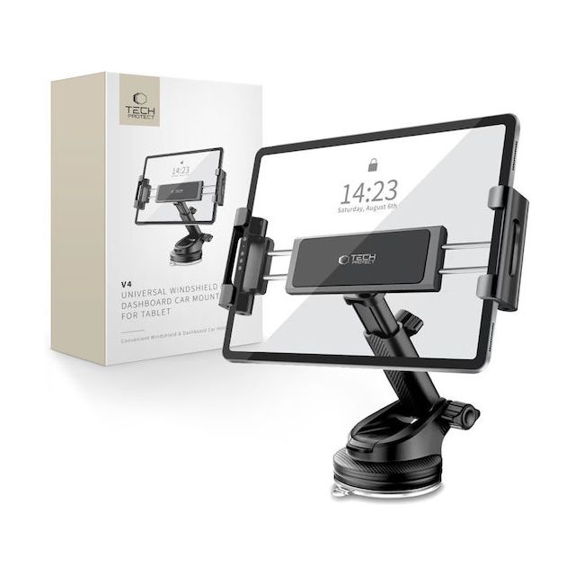 Tech-Protect V4 Βάση Κινητού Αυτοκινήτου με Ρυθμιζόμενα Άγκιστρα Μαύρη