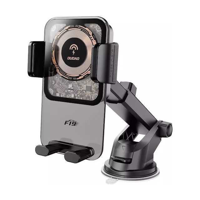 Dudao Βάση Κινητού Αυτοκινήτου F19 με Θήκη και Ασύρματη Φόρτιση Μαύρη