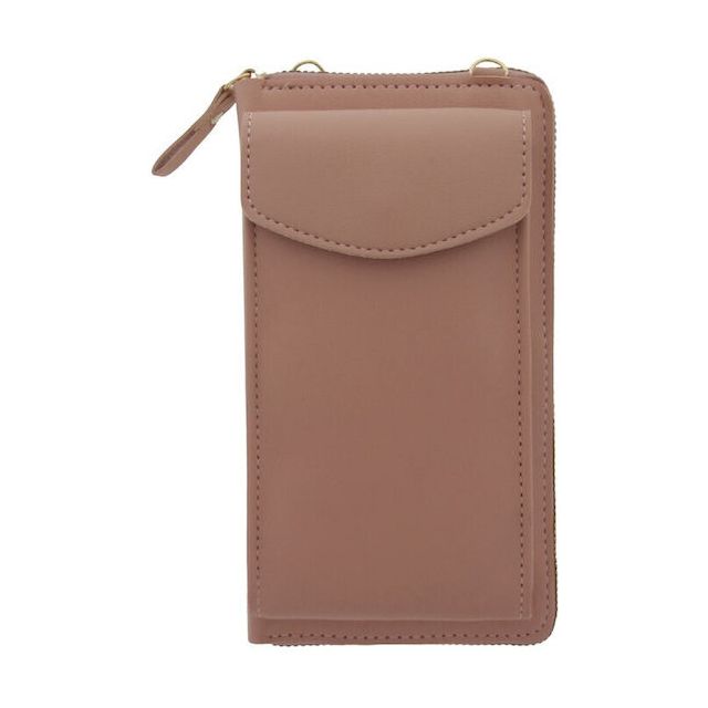 TelForceOne Crossbody Leather Wallet Book Case / Pouch Ροζ 46162