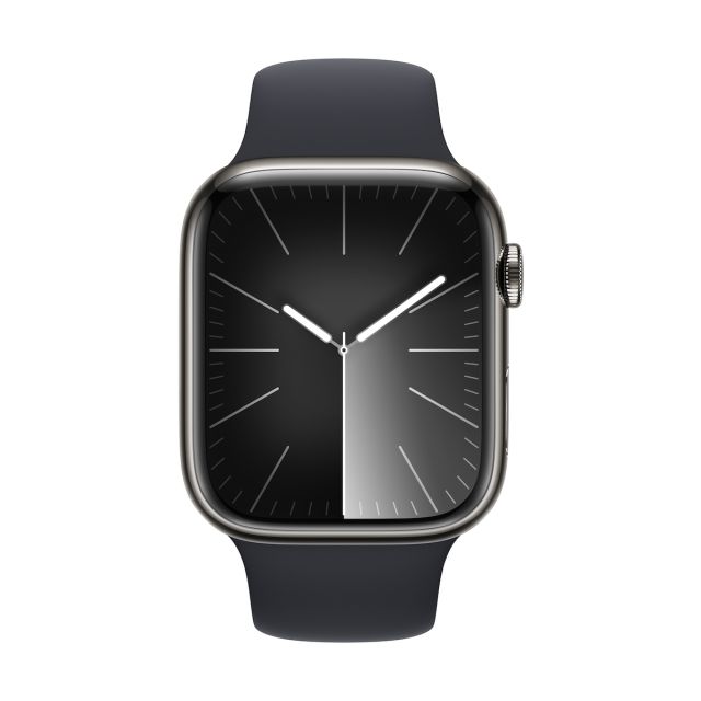 Apple Watch Series 5 44mm GPS+Cellular Stainless Steel Case | Grey | Black Sport Band | Refurbished Grade A
