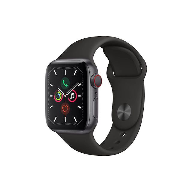 Apple Watch Series  5 44mm GPS+Cellular Aluminum Grey Case Black Band Refurbished Grade A
