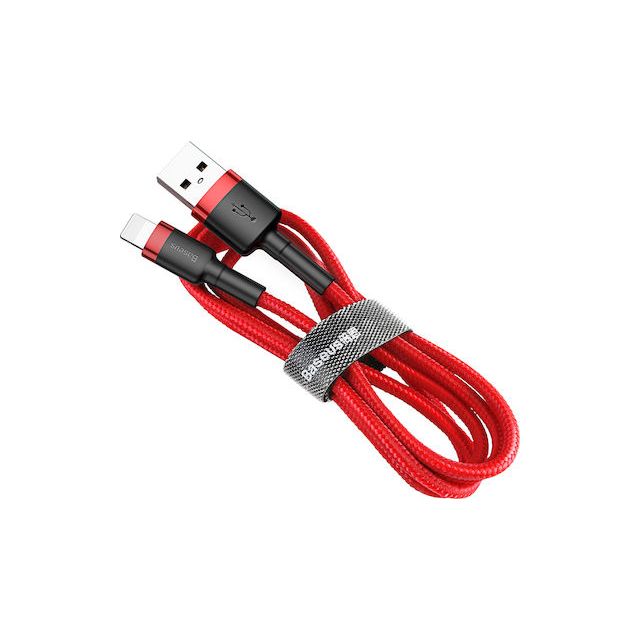 Baseus Cafule Braided USB to Lightning Cable Κόκκινο 1m (CALKLF-B09)