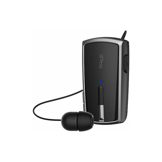 iPro RH120 In-ear Bluetooth Handsfree Ακουστικό Πέτου Μαύρο / Γκρί