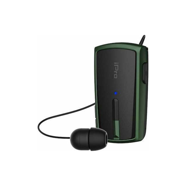 iPro RH120 In-ear Bluetooth Handsfree Ακουστικό Πέτου Μαύρο / Πράσινο