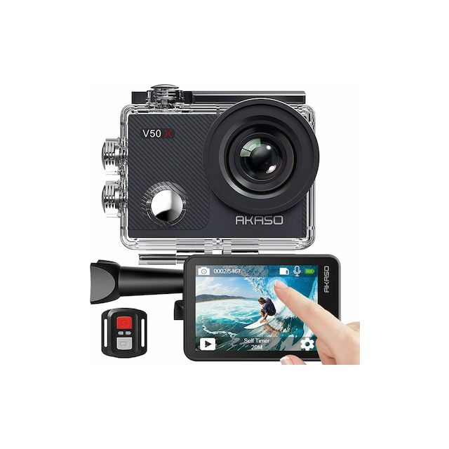 Akaso V50X Action Camera 4K Ultra HD με WiFi Μαύρη με Οθόνη 2"