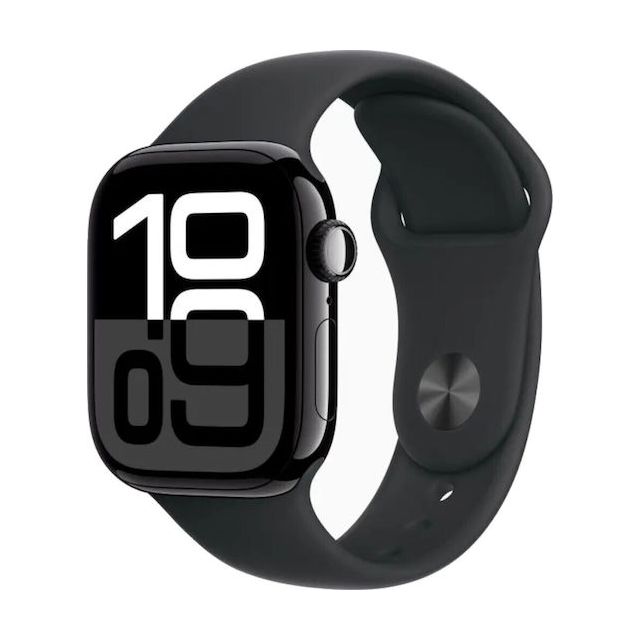 Apple Watch Series 10 42mm GPS+Cellular Aluminum Case | Black | Black Sport Band | Refurbished Grade A